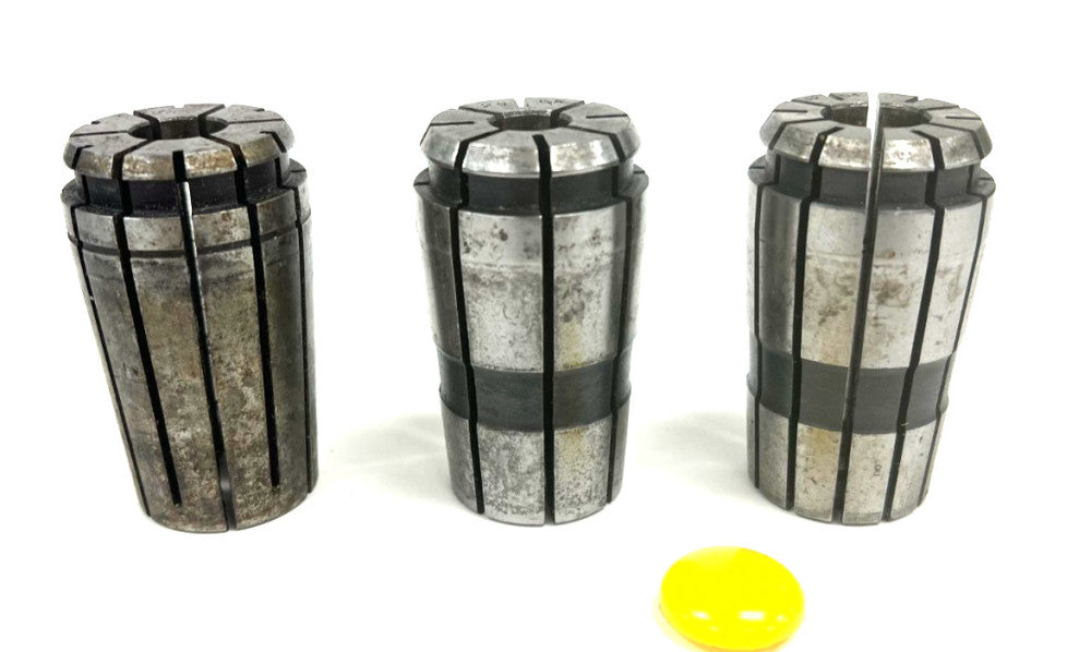 SPRING COLLET 17/32" 29/64" &37/64" STEEL OAL 2-3/8" LOT OF 3