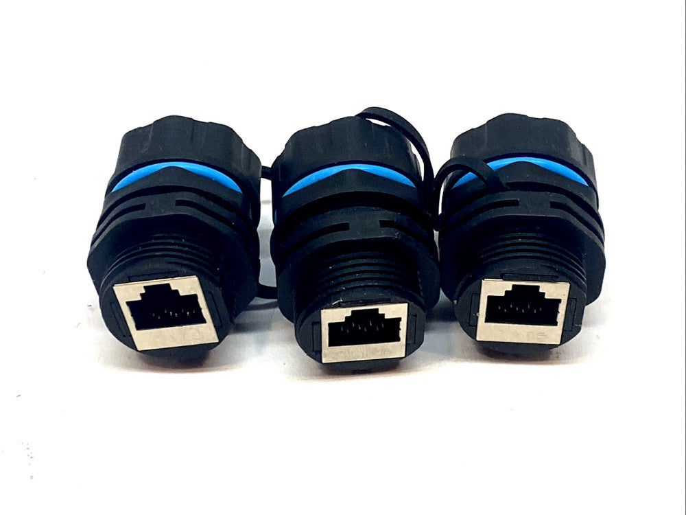 Waterproof CAT6 RJ45 Panel Mount Coupler Ethernet LAN Connector LOT OF 3