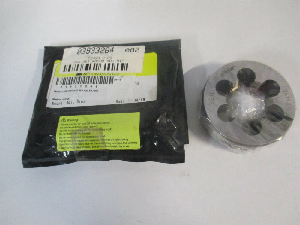 (314-1844) M24x3.00 Metric Coarse 2" OD High Speed Steel RH Round Adjustable Die