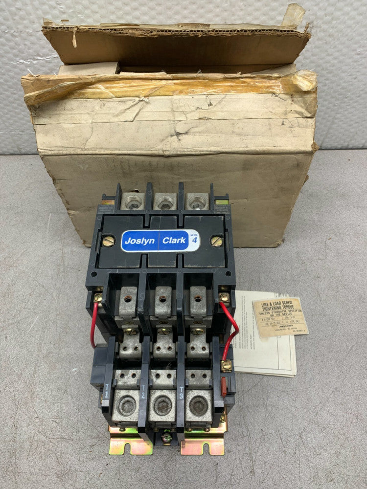 NEW IN BOX JOSLYN CLARK SIZE 4 STARTER 110/120V. COIL T13U034-76