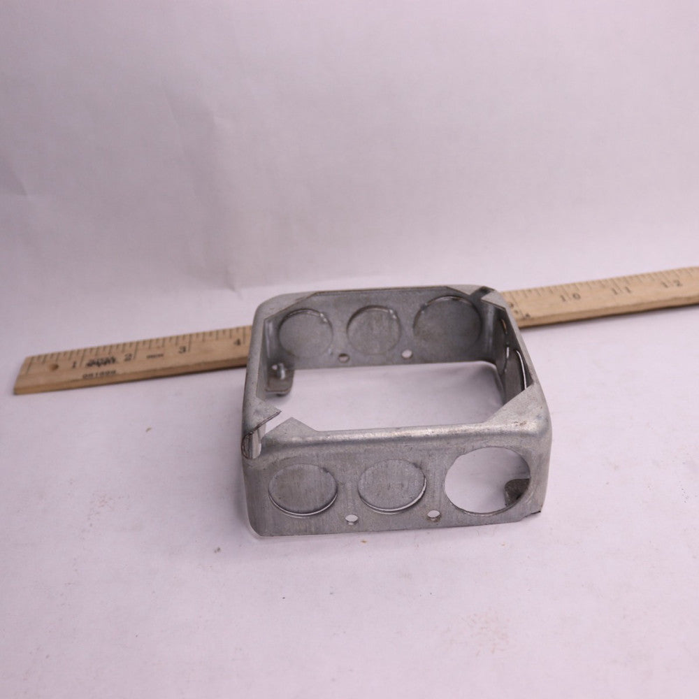 Steel City Square Box Extension Ring Pre-Galvanized Steel 1/2" and 3/4" Knockout