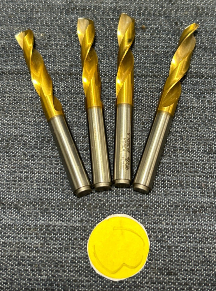 YG-1   FLUTE  DRILL BIT HSSC  0.2610 CUT DIAMETER  LOT OF 4