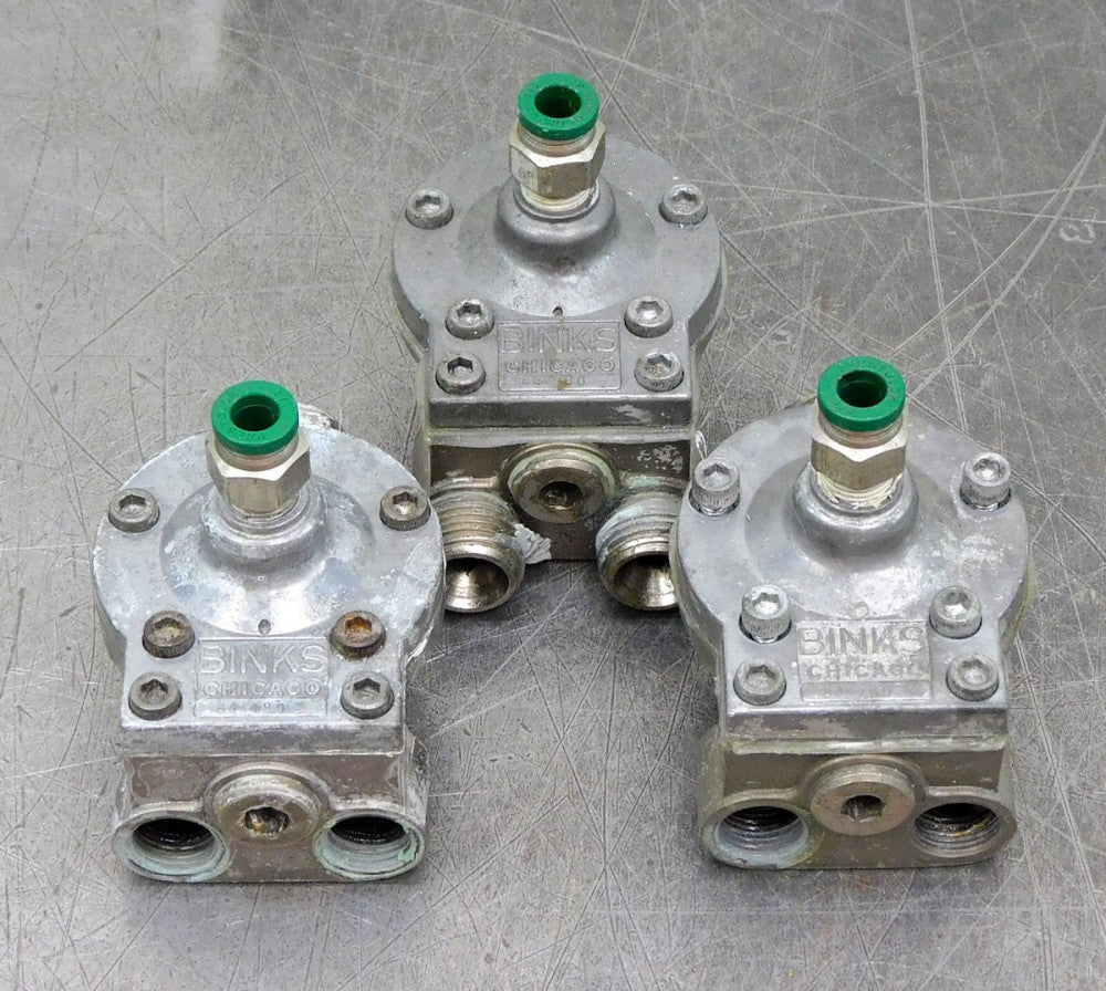 Binks 84-180 Regulator Pneumatic Fluid Press Valve Lot of Three (3)