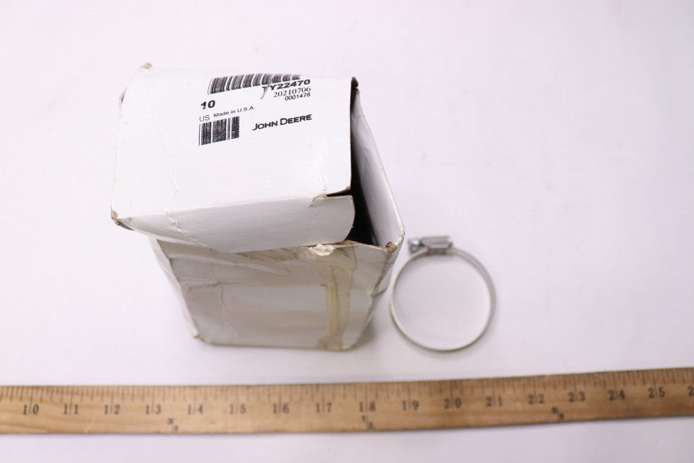 (10-Pk) John Deere Worm Drive Hose Clamp Stainless Steel 9/16" Thru 2-1/2" 