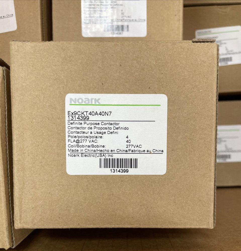 1 - NOARK EX9CKT40A40N7 DEFINITE PURPOSE CONTACTOR 4 POLE 277V 40 AMP 1314399