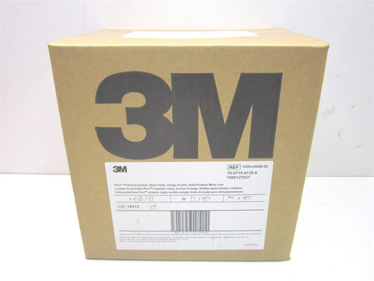 3M (12264-00000-20) Universal Black Half-Frame Mirror Safety Glasses - Qty 20