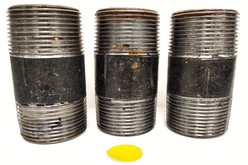 UNBRANDED 1-1/2" NPT THREADED PIPE NIPPLES THREAD CT #12 STEEL **LOT OF 3**