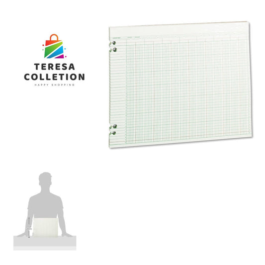 24 Columns Green Columnar Ledger Paper - Convenient & Efficient 100 Sheet Pack