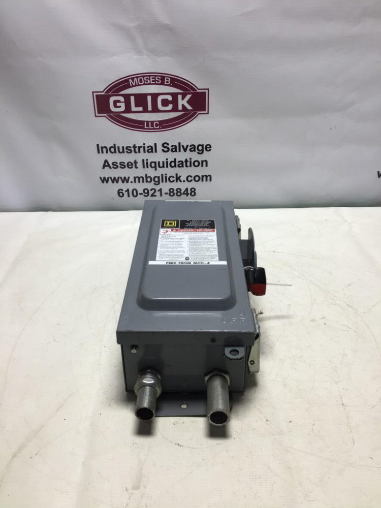 Square D HU361AWK, Series E, 30 Amp, 600V, 3P3W, NEMA 12, Disconnect HD Safet...