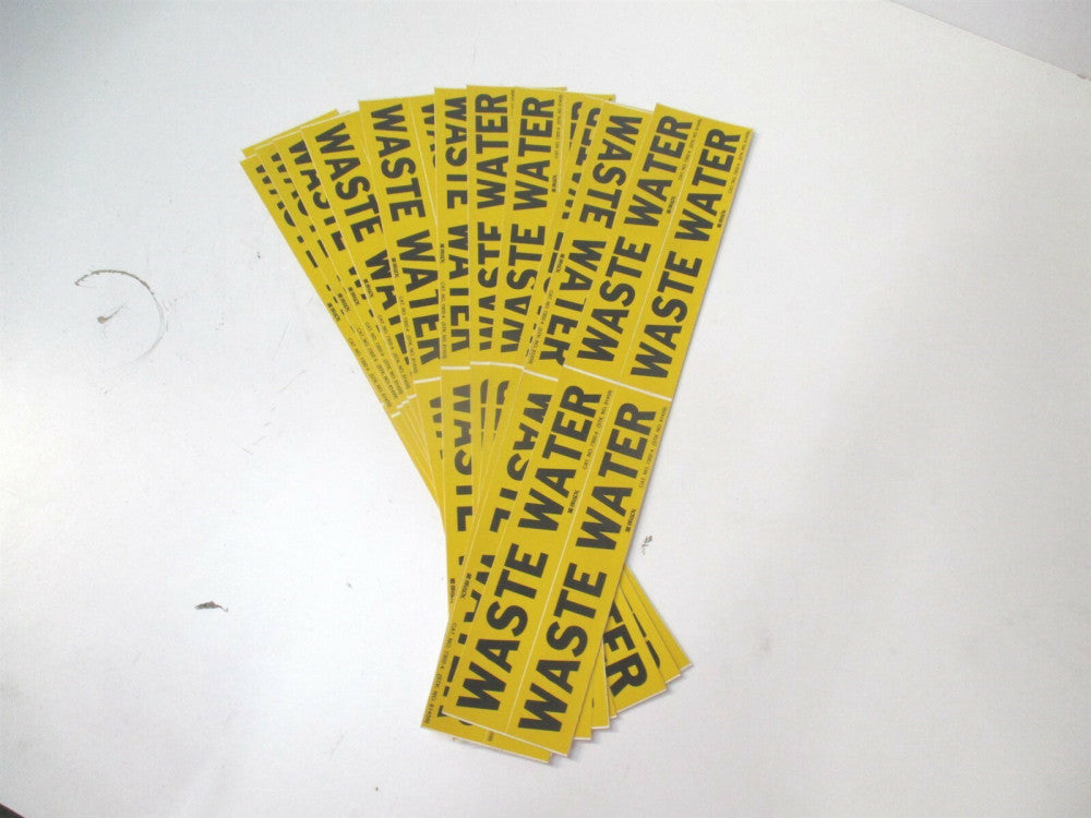 Brady (7302-4) 1-1/8" x 7" Waste Water Adhesive Pipe Marker 4ct. - Lot of 13 