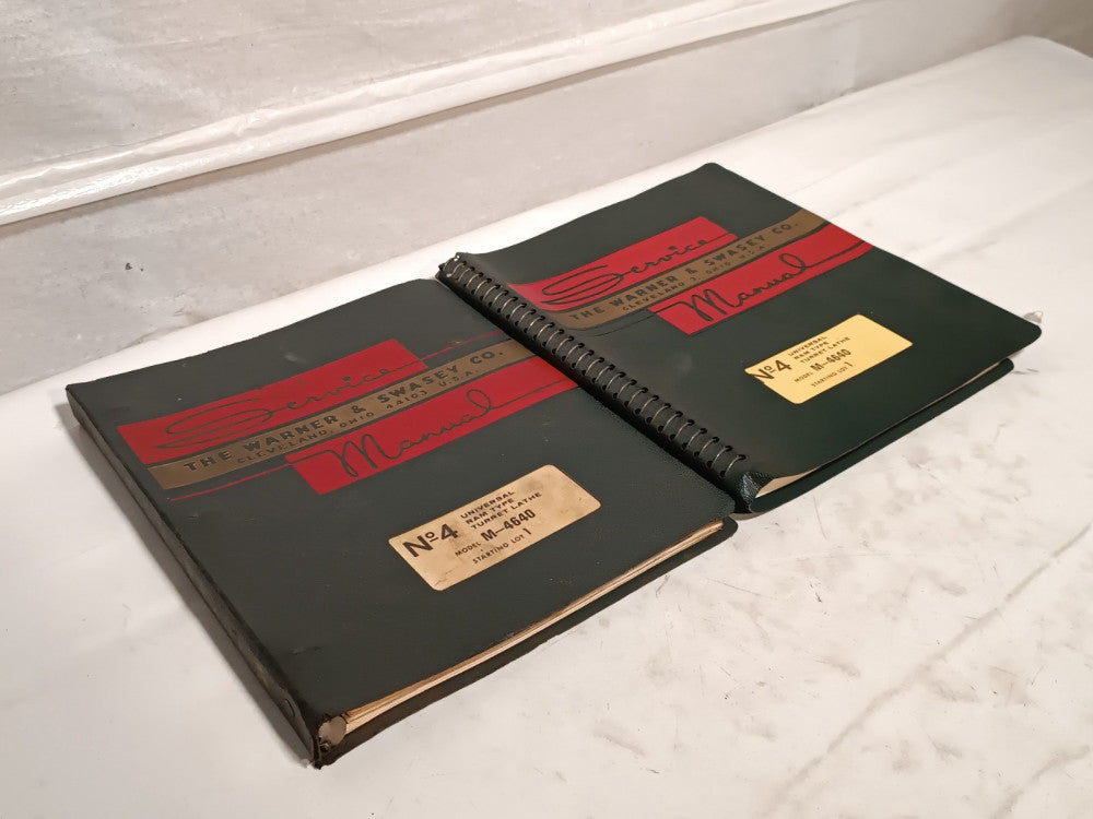 Lot of 2 Warner & Swasey M4640 No. 4 Universal Ram Type Turret Lathe Manuals