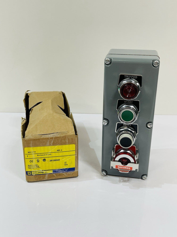 SCHNEIDER ELECTRIC 9001KYK4 Control Station 3 Push Button Start Reset Sec. Stop