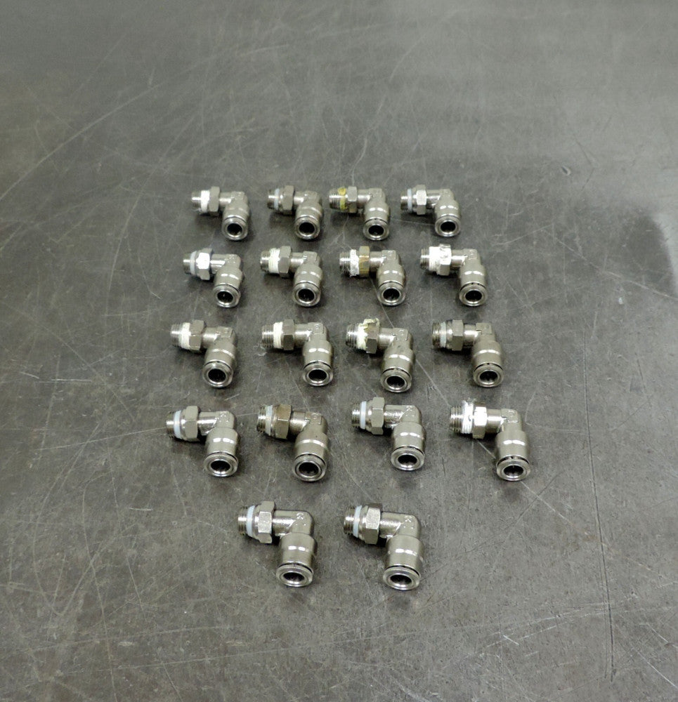 Camozzi Pneumatic 90 Degree Elbow P6520-04-02 Push Connect 1/4x 1/8 npt Lot 18