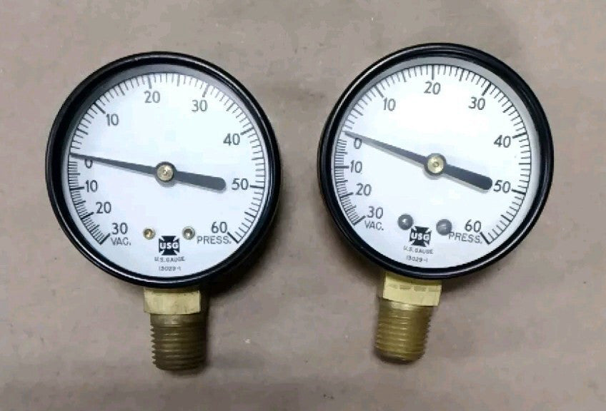 AMETEK 057548 2" C500 30-0-60PSI 1/4" NPT  GAUGE Lot Of 2 F72