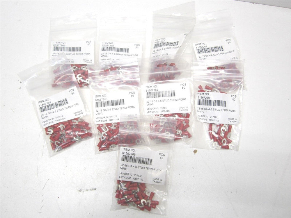 (SNYB5-3.7) 12-10AWG Red Nylon Insulated Spade Terminal 50ct - Lot of 9
