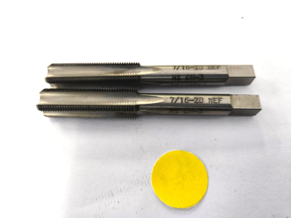 NORTH AMERICAN CUTTING TAP WITH TAPERED CHAMFER  #7/16-28 NEF HS GH-5 LOT OF 2
