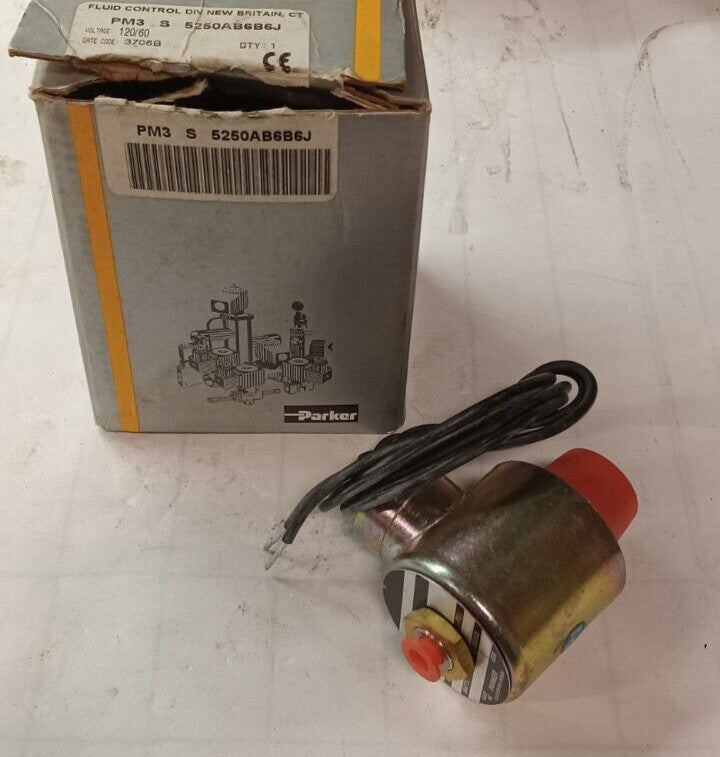 NEW PARKER SOLENOID VALVE 1/16" & 3/32" ORIFICE 80-125 PSI 120V COIL PM3S5250C
