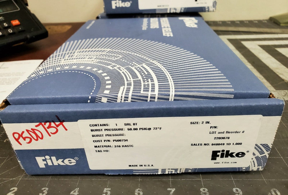 2” FIKE RUPTURE DISC SRL BT TYPE 2" 50 PSIG @ 72˚F HASTELLOY NEW [B1BD] 