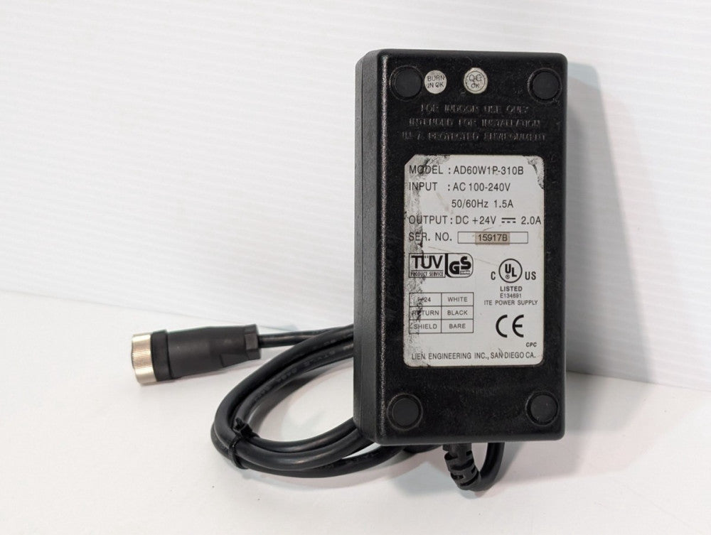 Lien Engineering AD60W1P-310B 24VDC 2A ITE power supply, IEC C14, 4-pin as shown