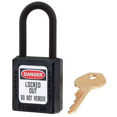 Master Lock 406Kas6blk Lockout Padlock, Ka, Black, 1-3/4"H, Pk6