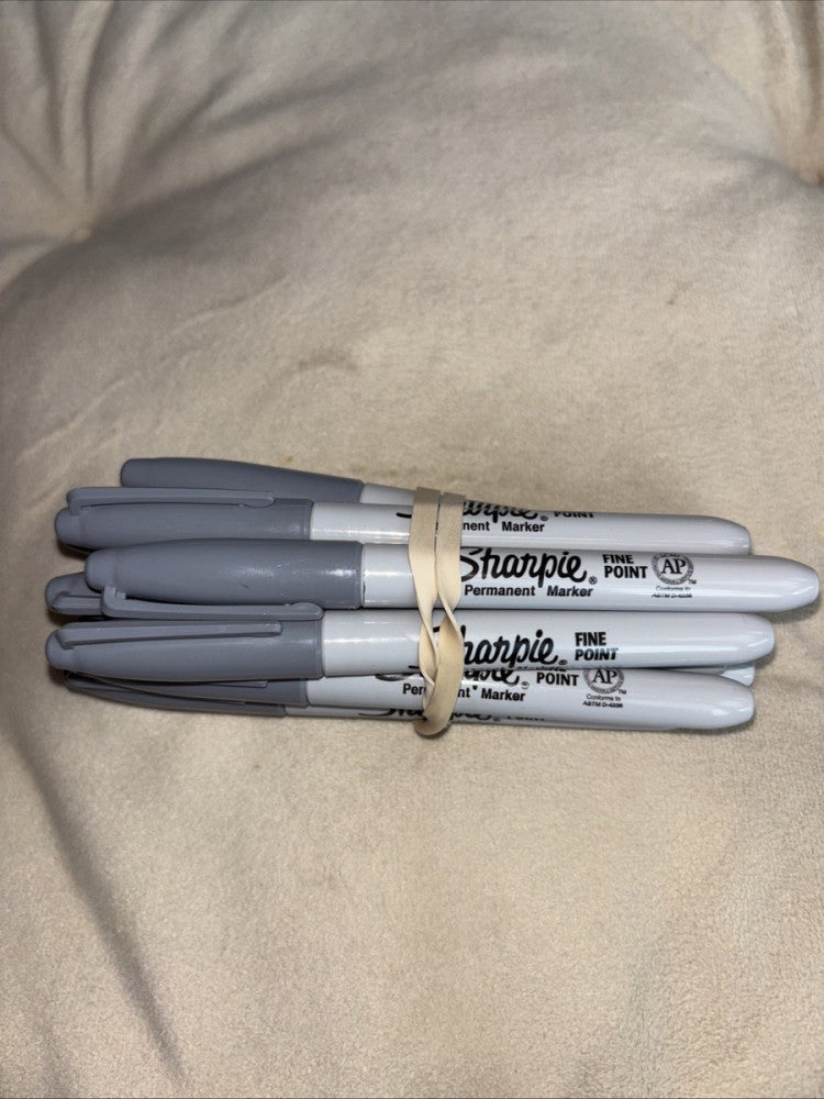 Sharpie Permanent Markers Fine Point Black Gray. 12 Pens New. 3766