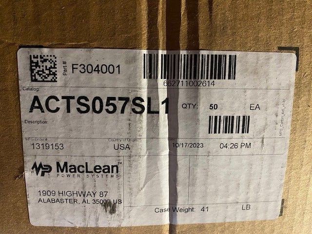 (50 PACK) MACLEAN INSULATOR CLAMP ACTS-057-SL-1