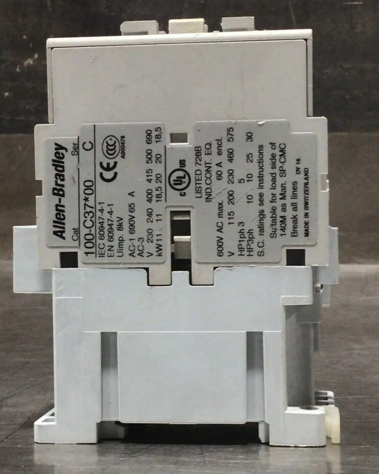 ALLEN BRADLEY 100-C37*00 SERIES C CONTACTOR Nos Surplus