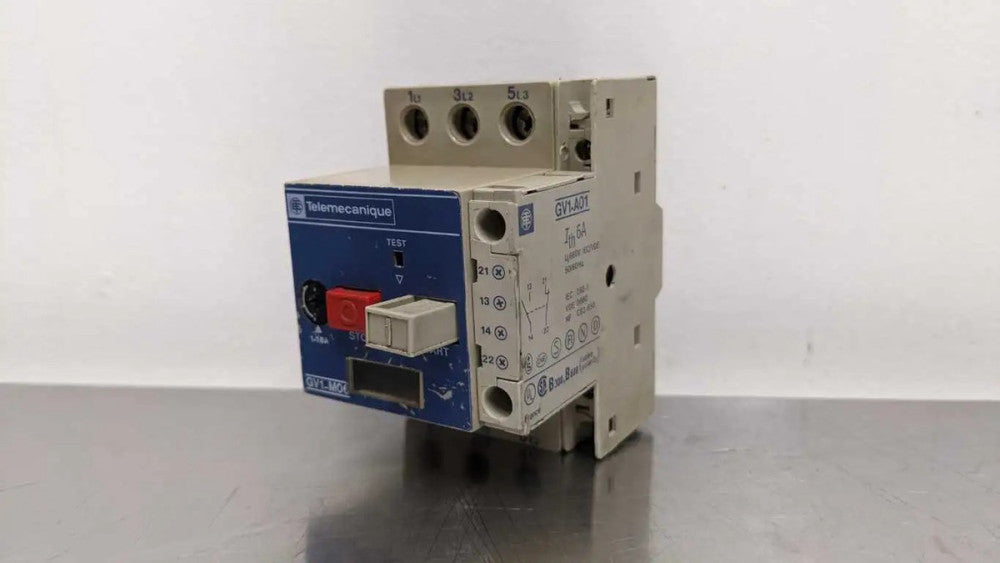 Telemecanique GV1-M06 Motor Protector Circuit Breaker 1-1.6A GV1-A01 Auxiliary C