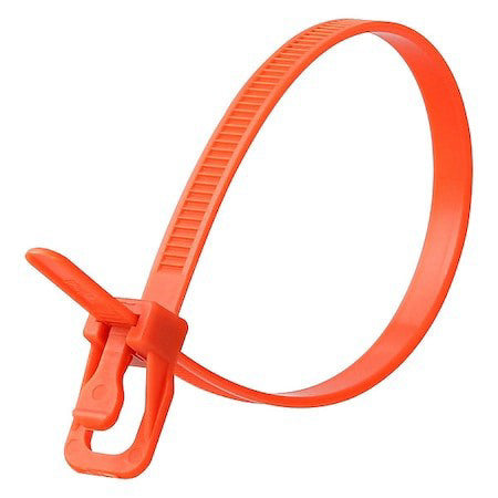 Retyz Evt-S06or-Ta Cable Tie, 6 In L, 1.40 In Max Bundle Dia., Orange, Nylon