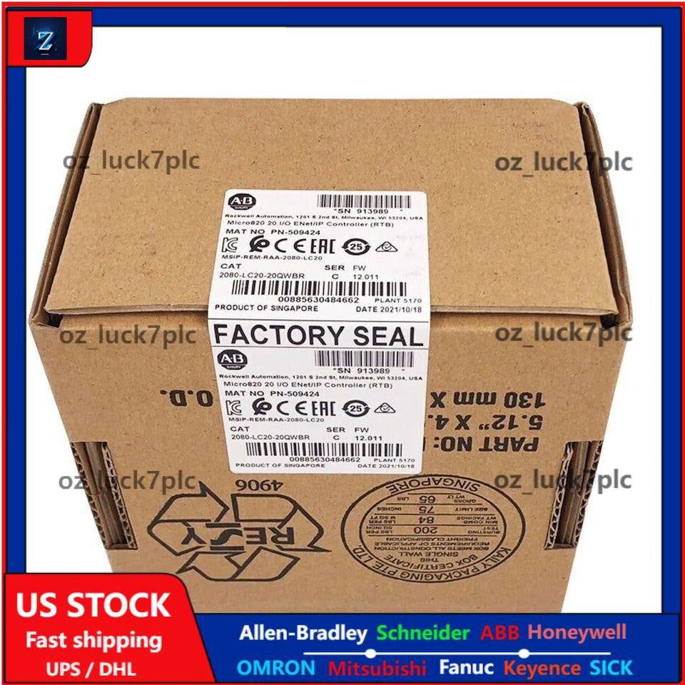 Allen-Bradley 2080-LC20-20QWBR Micro820 20 I/O ENet/IP Controller US Free Tax