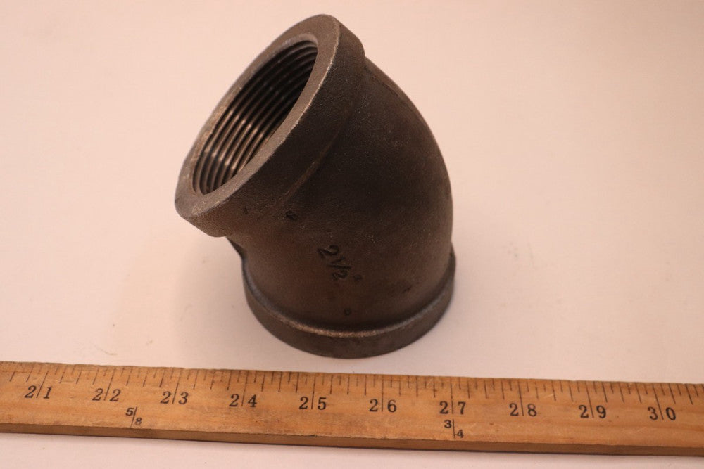 Threaded 45-Degree Elbow Black Malleable Iron 2-1/2" BMFF0212