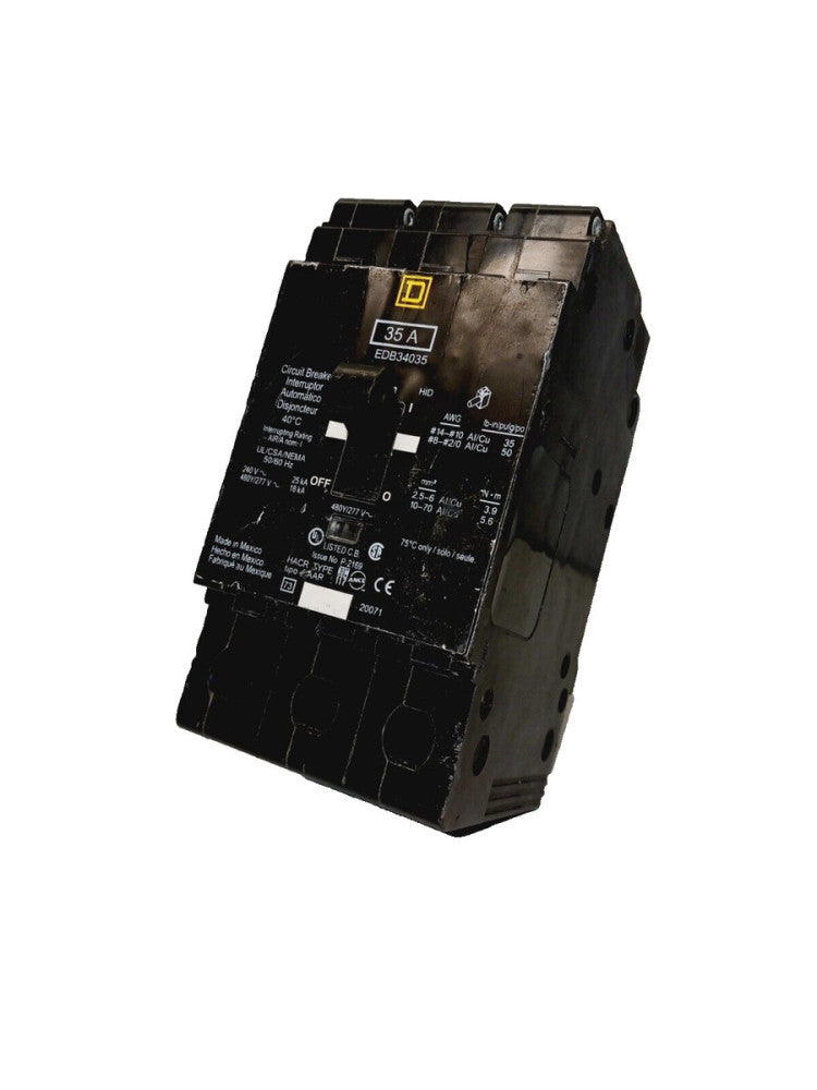 SQUARE D 35 AMP BOLT-ON CIRCUIT BREAKER 3 POLE 480Y/277 VAC  EDB34035