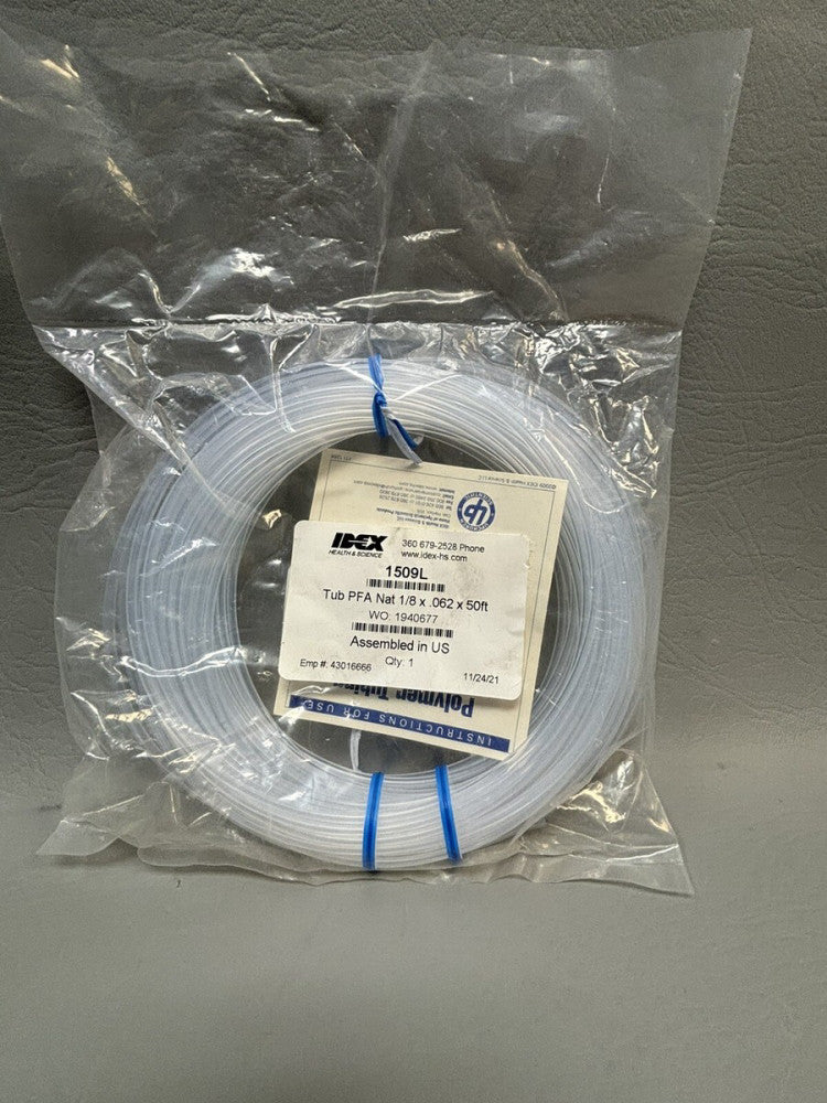 NEW IDEX COLE PARMER 02012-65 1509L Chromatography Tubing, Natural PFA, 1/8"