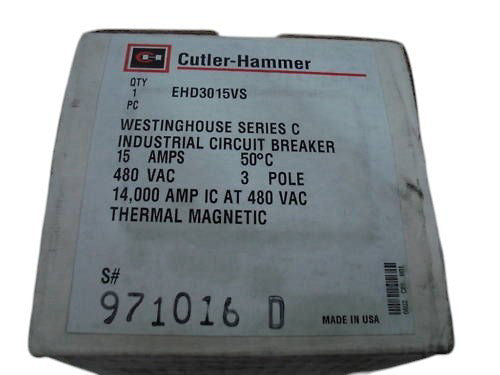 CUTLER HAMMER EHD3015VS CIRCUIT BREAKER 15A NSMP