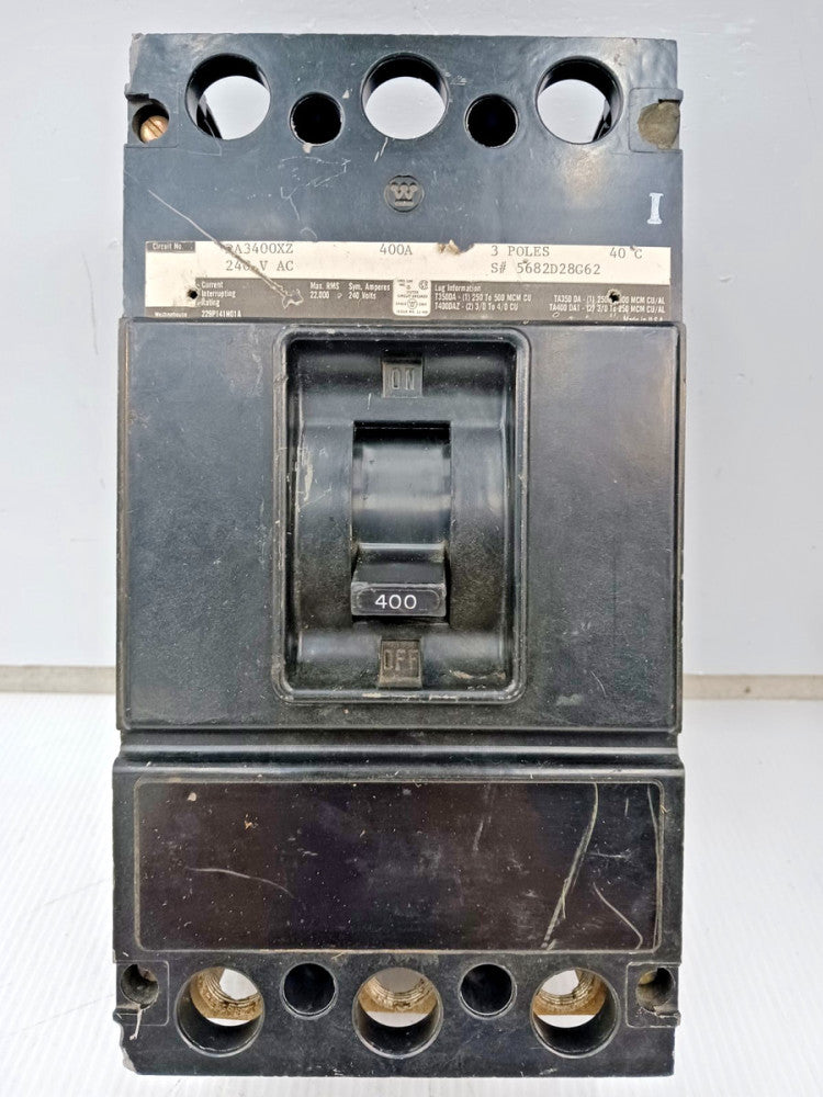 Westinghouse 400 Amp Circuit Breaker 3 Pole 240 VAC 22kA DA3400XZ
