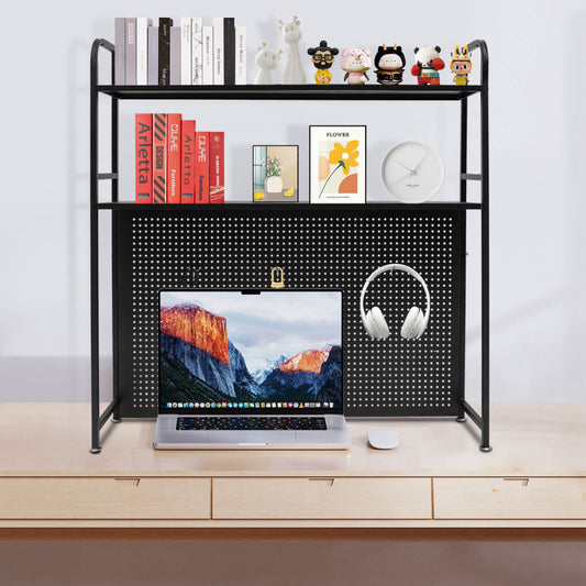 2 Tiers Desktop Bookcase Organizer Rack Storage Display Shelf For Computer Desk