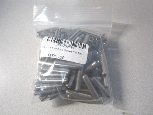 (R57700591) 1-1/8" 18-8 Stainless Steel Slotted Spring Pin - Pack of 100