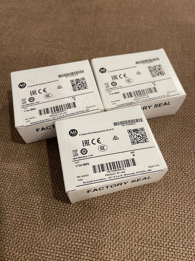 3pcs Allen Bradley 1734-IB8S Point Guard Digital I/O Safety Module