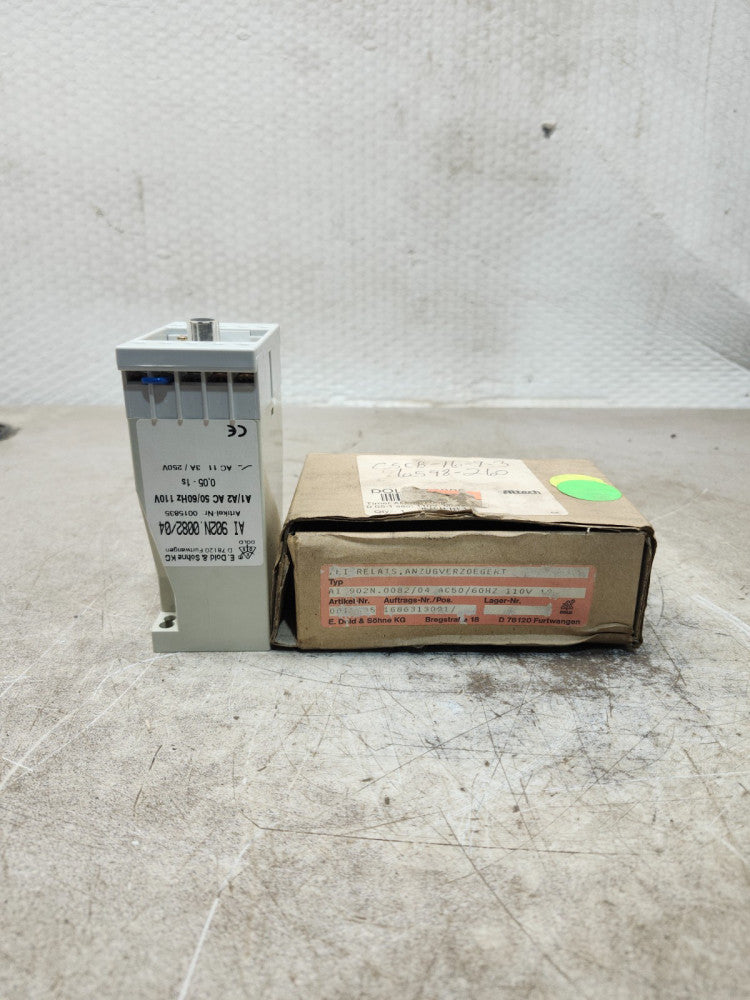 NEW DOLD & SOHNE RELAY MODULE A1/A2 AC 50/60HZ 110V 3A/250V AI 902N.0082/04