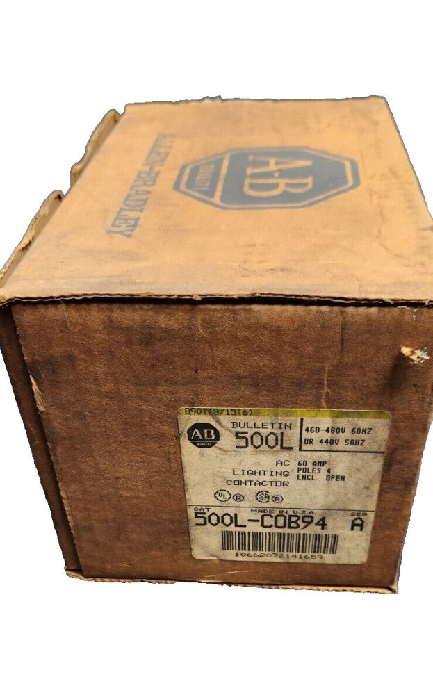 ALLEN BRADLEY 500L-BOD94 SER. A 460-480VV 60A LIGHTING CONTACTOR NOS