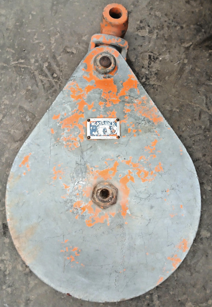 MCKISSICK SNATCH BLOCK 16 INCHES MODEL 421 CAPACITY 13 TONS BB/BRONZE BUSHING