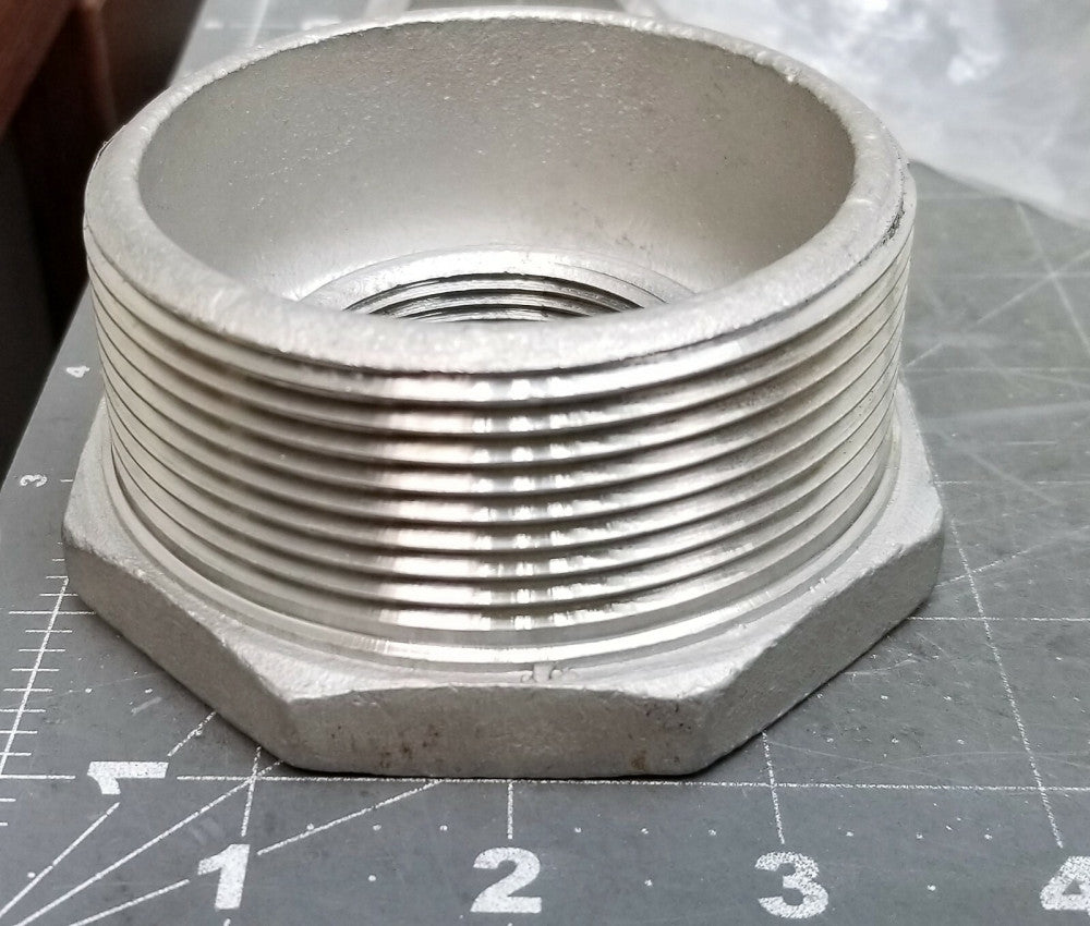 3" X 1½” Class 150 Threaded (NPT) Hex Pipe Bushing 304 Stainless Steel  [B4S2]