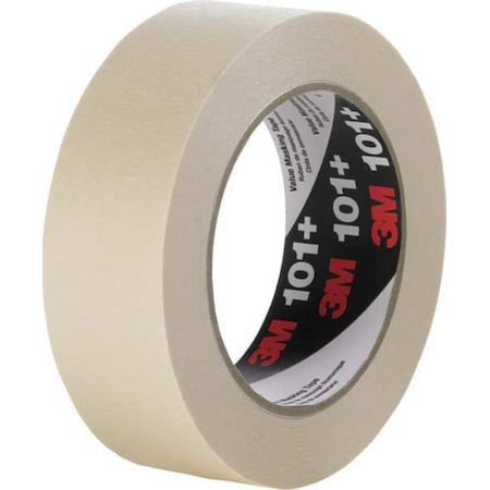 3M 101+ Masking Tape, 48 Mm W X 55 M L, 5.1 Mil Thick, Tan, Rubber Adhesive, 24