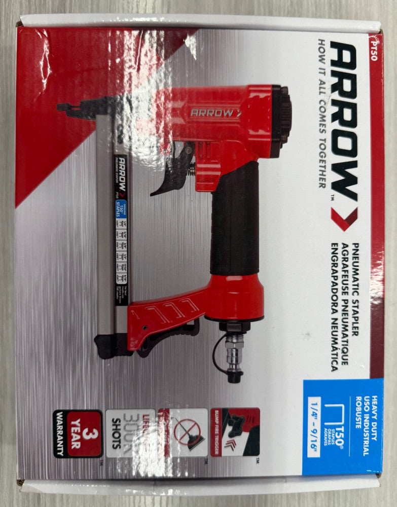 Brand New Arrow (PT50) Pneumatic Heavy Duty Corded Oil Free Stapler On Sale Now