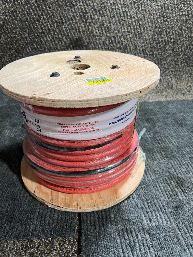 Jupiter 1/0 Awg Rg Flex Dc Power Cable, L4, Red W/ Braid, 1/0-L4RD 80FT Spool
