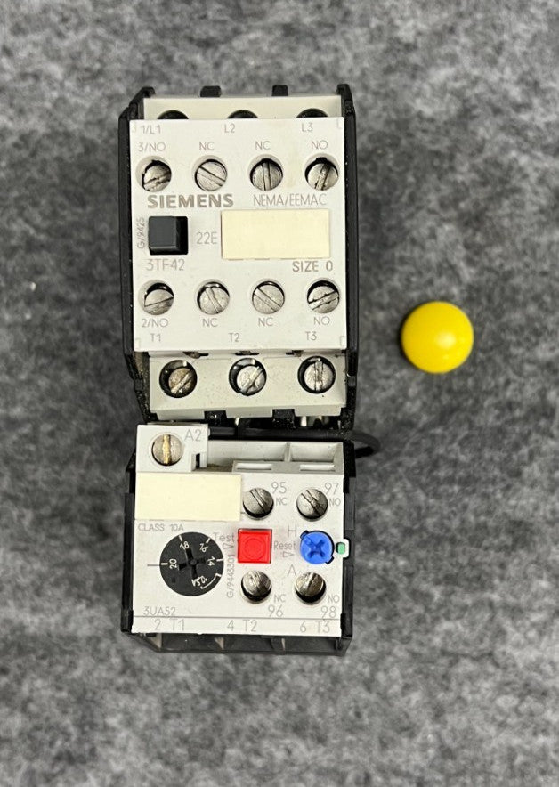 SIEMENS 3TF4222-0A1 CONTACTOR W/SIEMENS 3UA5200-2B OVERLOAD RELAY