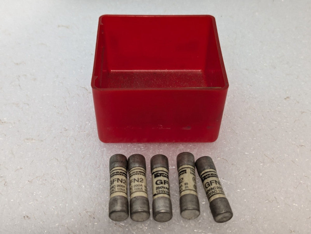 Lot of 5 Ferraz Shawmut GFN2 Time Delay Miniature Fuse, 250vac / 125vac