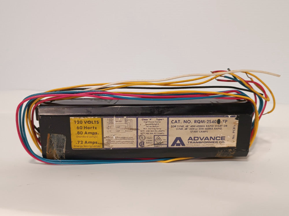Advance RQM-2S40-3-TP Rapid Start Ballast , 120v @ 60Hz, .80Amps Std. Lamps