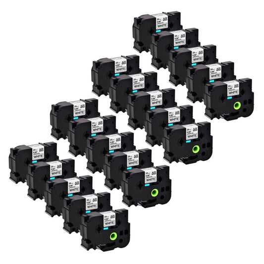 20PK Compatible with Brother TZ251 TZe-251 Black On White Label Tape 24mm 0.94''