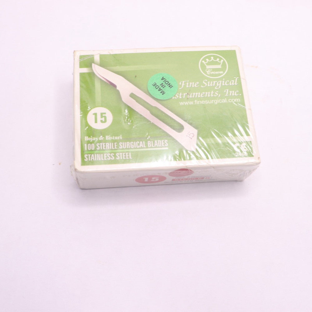 (100-Pk) Crown Surgical Scalpel Blade No. 15 Stainless Steel Small 5912013